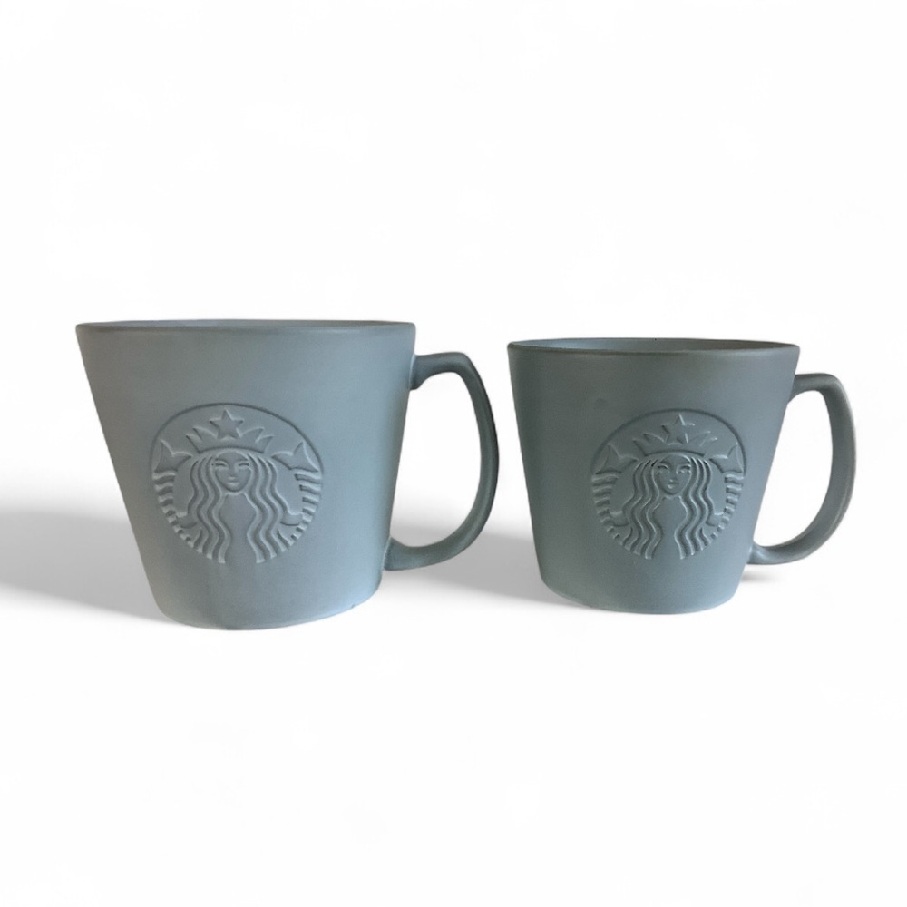 STARBUCKS GRANDE 16oz GRANDE/12oz TALL 2019 Siren Iconic Mermaid Matte Grey Mugs